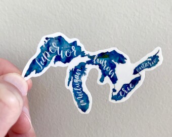 LOVE MICHIGAN Great Lakes Decal Sticker - 6 X 3 Inches