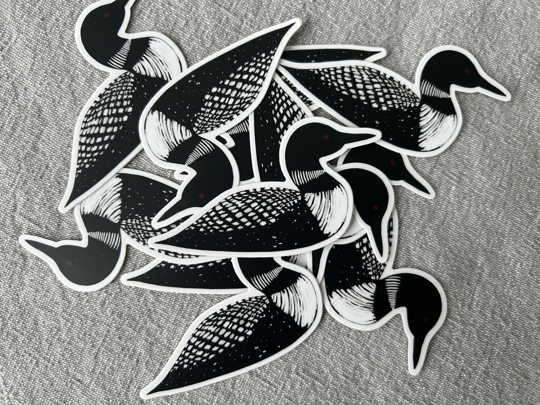 Waterproof Loon Sticker | Lake Art Decal | Loon Decal | Loon Sticker - Etsy