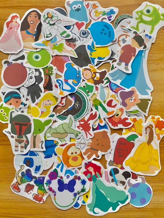 Set of 77 phone water resistant tablet stickers decals Disney sticker bundle