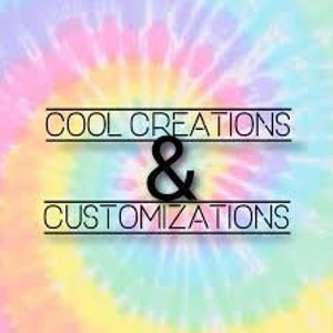 May include: Cool Creations & Customizations logo with a tie-dye background. The logo is in black text with a white outline.