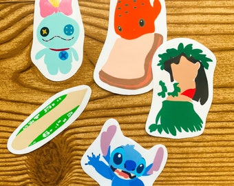 Paquete de pegatinas de Lilo y Stitch Pegatinas de Disney para portátiles y fundas de teléfonos Paquete de pegatinas de Disney