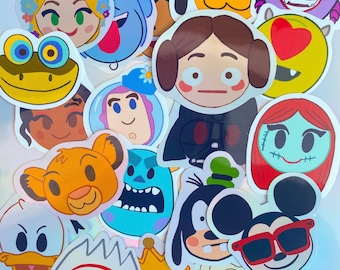 Set van 20 emoji Disney-stickers waterbestendige stickerbundel