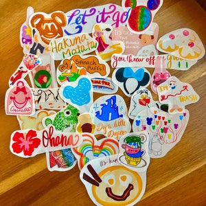 Sticker packs  Disney stickers water resistant decals transparent Disney sticker bundle