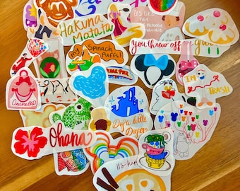 Sticker packs  Disney stickers water resistant decals transparent Disney sticker bundle