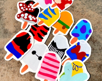 Popsicle pack stickers for laptops and water bottle water resistant Disney sticker  bundle
