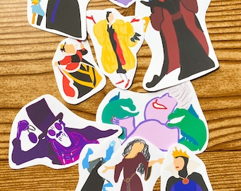 Paquete de pegatinas de villanos de Disney resistente al agua, no incluye paquete de pegatinas