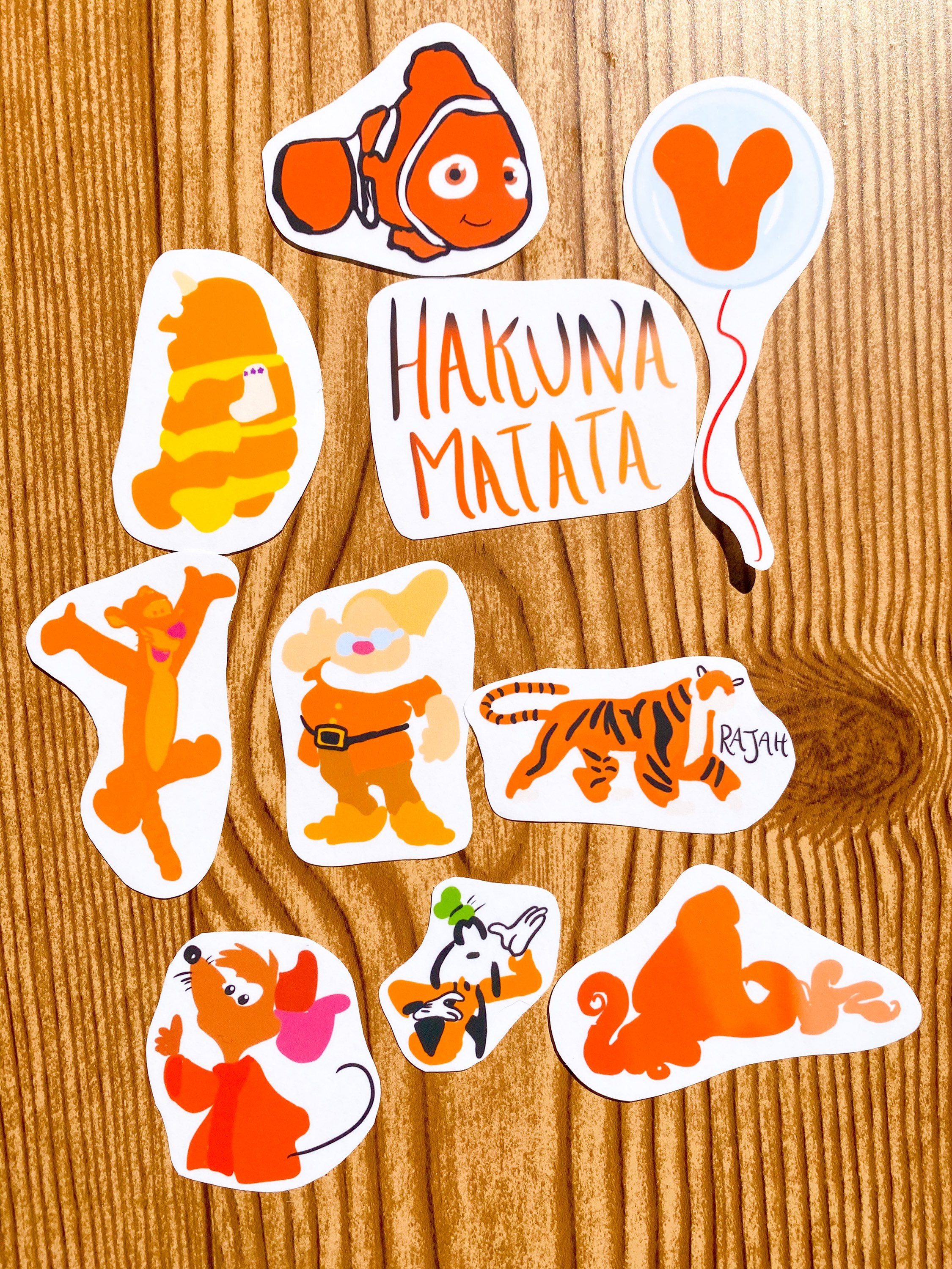 Orange Disney Sticker Pack for Water Bottles and Phone Decals