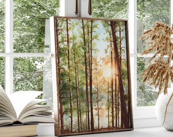 Forest Sunset Watercolor Print | Algonquin Park Landscape Art