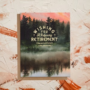 Profitez de votre carte de retraite permanente pour un long week-end | Carte aquarelle éco-durable