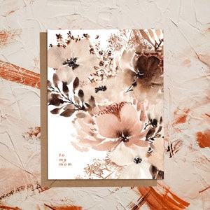 À ma carte de vœux | Fleurs séchées à l'aquarelle peintes à la main | carte de voeux pour la fête des mères | Le jour de mon mariage | Papeterie bohème éco-durable