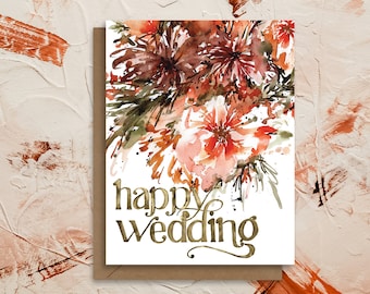 Watercolor Wildflower Wedding Card | Sustainable, LGBTQ+ Inclusive