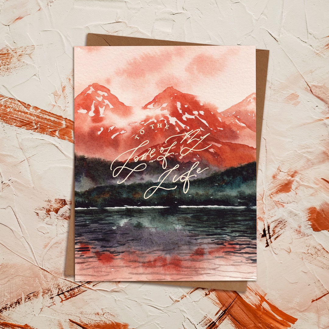 Love of My Life Adventure Valentines Day Card | Watercolor North ...