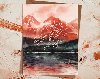 Love of my Life Adventure Valentines Day Card | Watercolor North Cascades Mountain Landscape