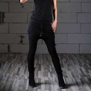 Haremshose Frauen, Haremshose, Yogahose, Joggers, Pumphose, Haremshose, schwarze Hose, Jerseyhose, Aladinhose