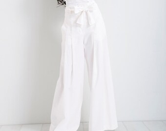 wide leg linen pants palazzo