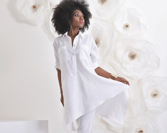 next white linen top