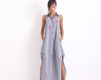 Extravagant Long Sexy Dress, Summer Loose Dress, Casual Maxi Dress, Plus Size Clothing