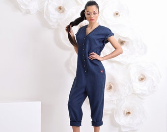 Leinen Overall, Leinen Sommer Jumpsuit, Leinen Overall, Leinen Strampler, Leinen Kleidung