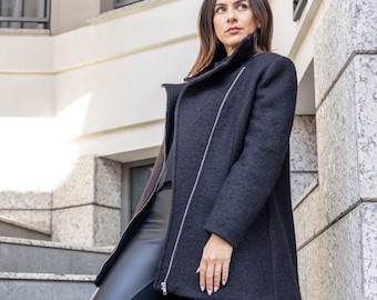 ameri♡ BIG COLLAR LONG COAT Amelie Vintage Ameri BIG COLLAR LONG COAT Spring Linen