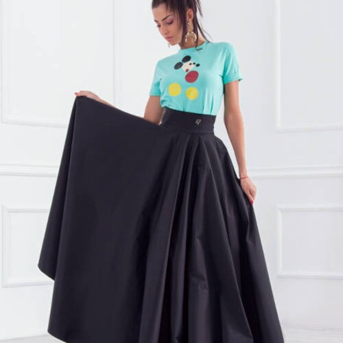 Long Skirt/ Skirt Closh/ Black Skirt/ Elegant Skirt/ Skirt With Pockets/ Beautiful Skirt/ High Waisted Skirt/ Woman Skirt/ Friends Fashion