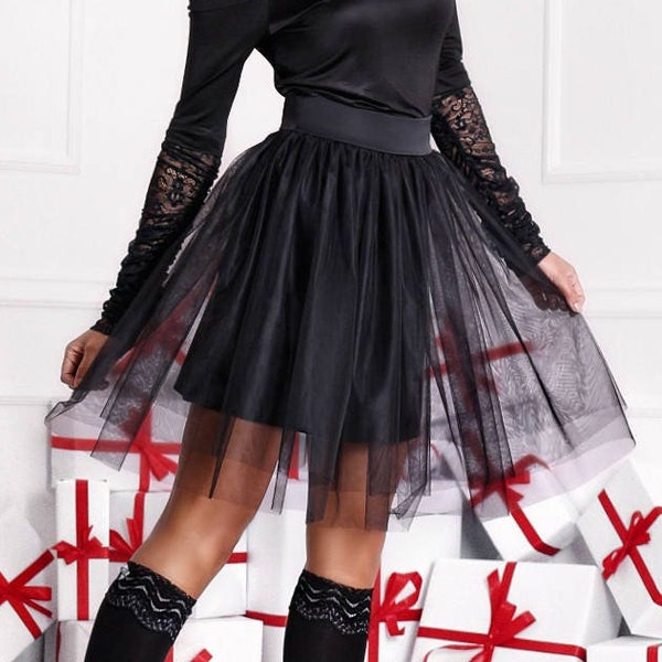 Black Tulle Skirt, Tutu Skirt For Women, Gothic Skirt, Short Tulle Skirt, Sexy Tulle Skirt, Romantic Skirt, Black Tutu Skirt, Modern Skirt