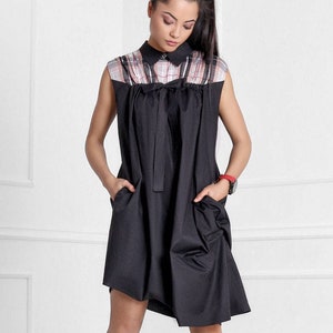 Avant Garde Dress, Short Black Dress, Off Shoulder Dress ,Midi Dress, Extravagant Dress by Friends fashion