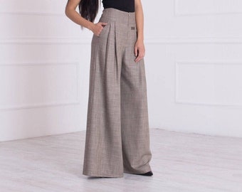Plus size high waisted skirt grey pants online