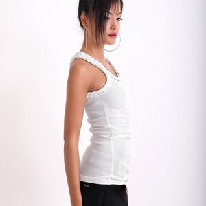 Off White Top/ Summer Top/ Sleeveless Top/ Tank Top/ Casual Top/ off ...