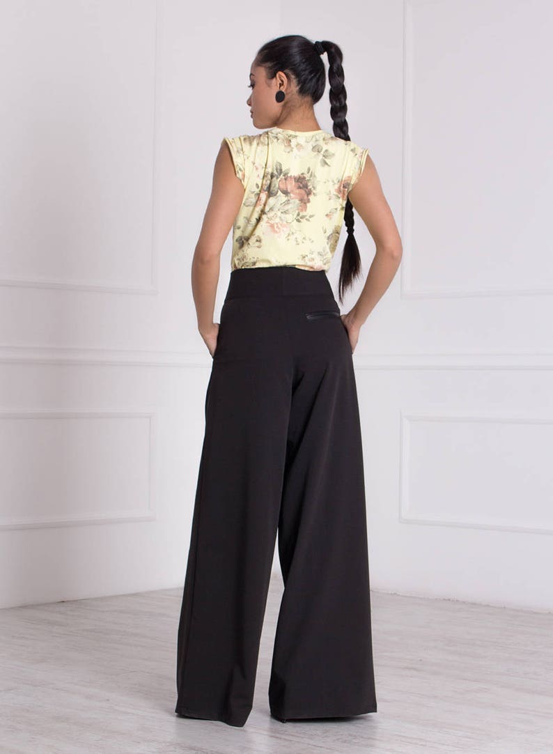 Wide Leg Pants/ Palazzo Pants/ High Waisted Pants/ Pants With image 8
