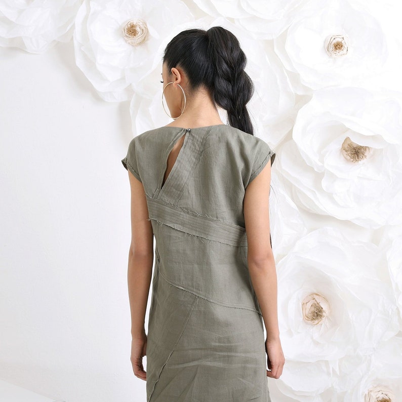 Linen Maxi Dress, Midi Summer Dress, Plus Size Dress, Loose Linen Clothing image 1