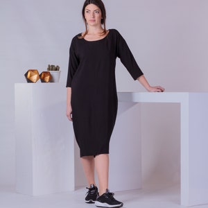 Basic Casual Dress, Woman Plain Slit Dress, Knee Length Dress, Half Sleeve Shirt Dress, Blouson Dress, Maternity Dress image 2