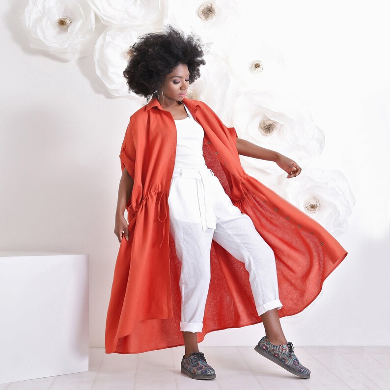 Linen Vest Linen Top Long Linen Jacket Plus Size Linen Etsy Canada