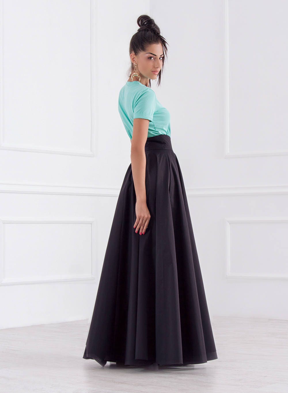 Long Elegant Closh Skirt, Maxi Skirt With Pockets, Extra