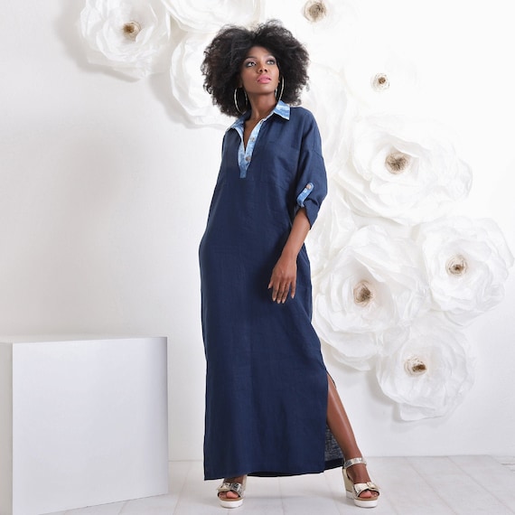 Kaftan linen dress hotsell