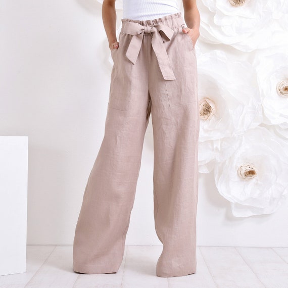 high waisted linen pants