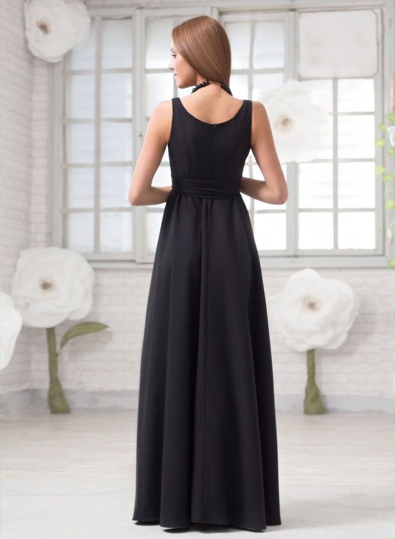 Long Dress / Off Shoulder Dress/ Long Black Dress image 3