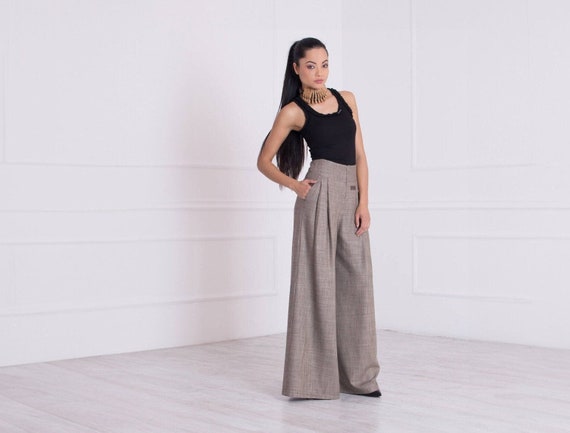 High waisted white skirt grey pants sale