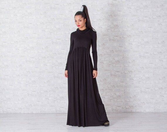 long black jersey dress