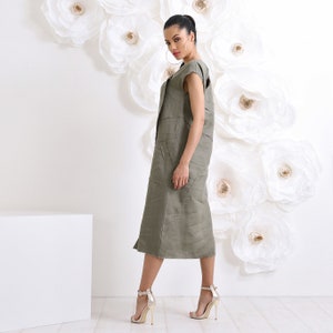 Linen Maxi Dress, Midi Summer Dress, Plus Size Dress, Loose Linen Clothing image 6