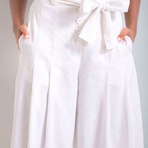 Palazzo Pants, Linen Pants Women, Wide Leg Pants, Linen Clothing, Long Linen Pants, White Linen Pants, High Waisted Pants, Friends Fashion image 3