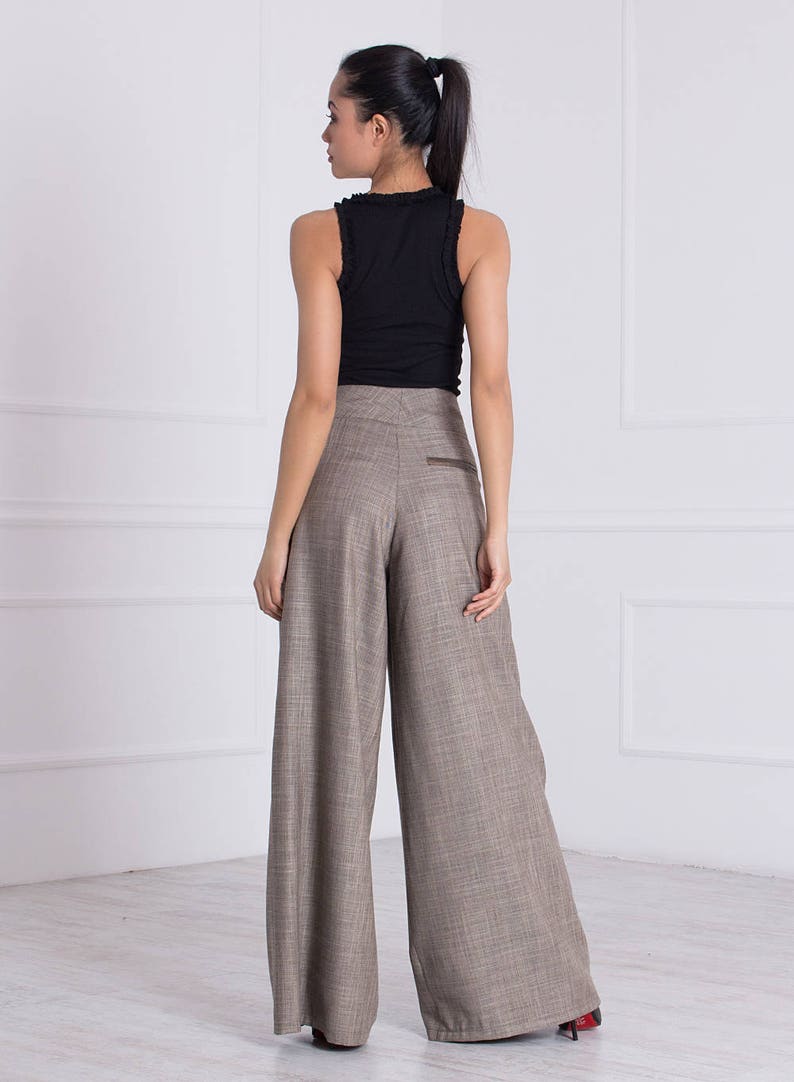 Wide Leg Pants/ Palazzo Pants/ High Waisted Pants/ Pants With image 5