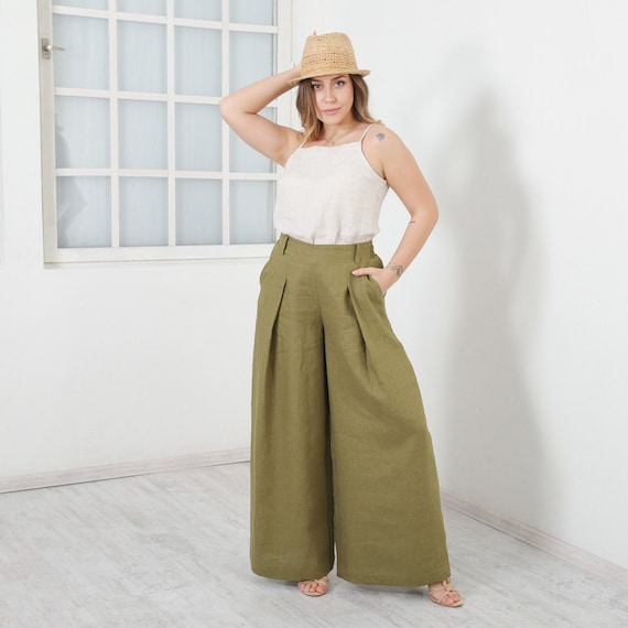 Express Stylist Super High Waisted Pleated Wide Leg Palazzo Pant Neutral  Women's Long