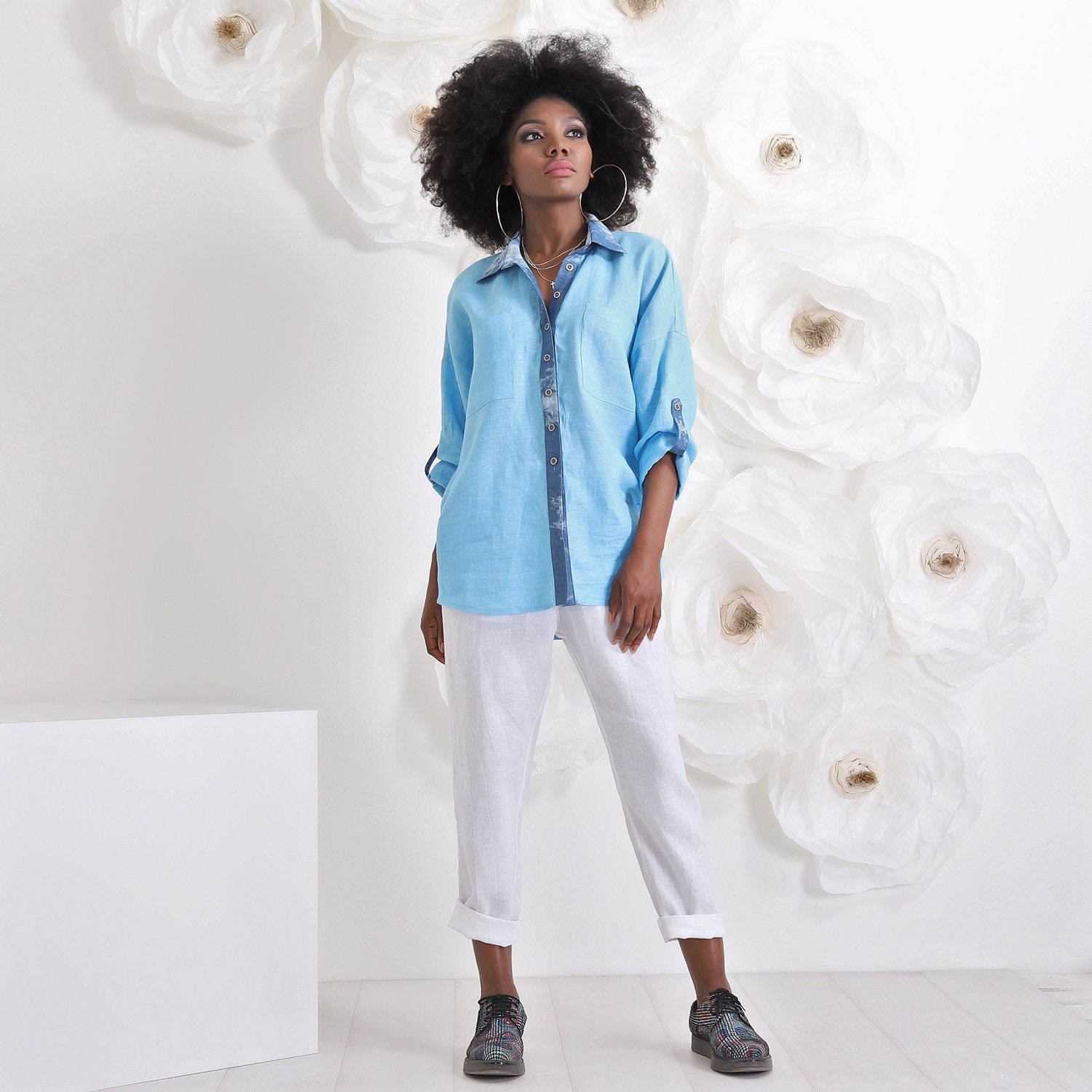 Linen Button Down Shirt, Summer Linen 