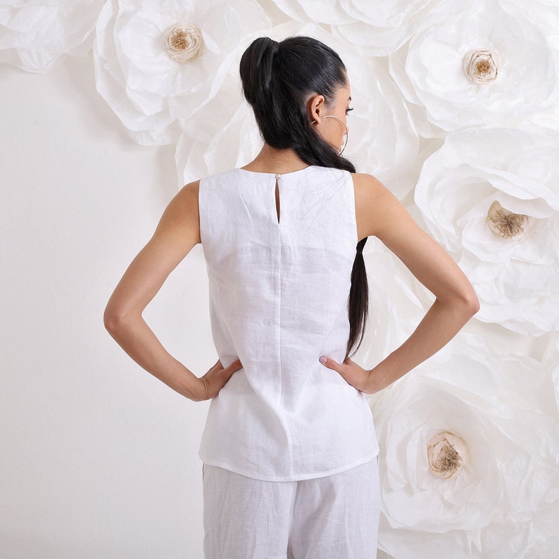 Blouse Top En Lin Fin MIST Taille XL - Boutons Coquillage, Couleur Blanc, Neuve Avec étiquettes