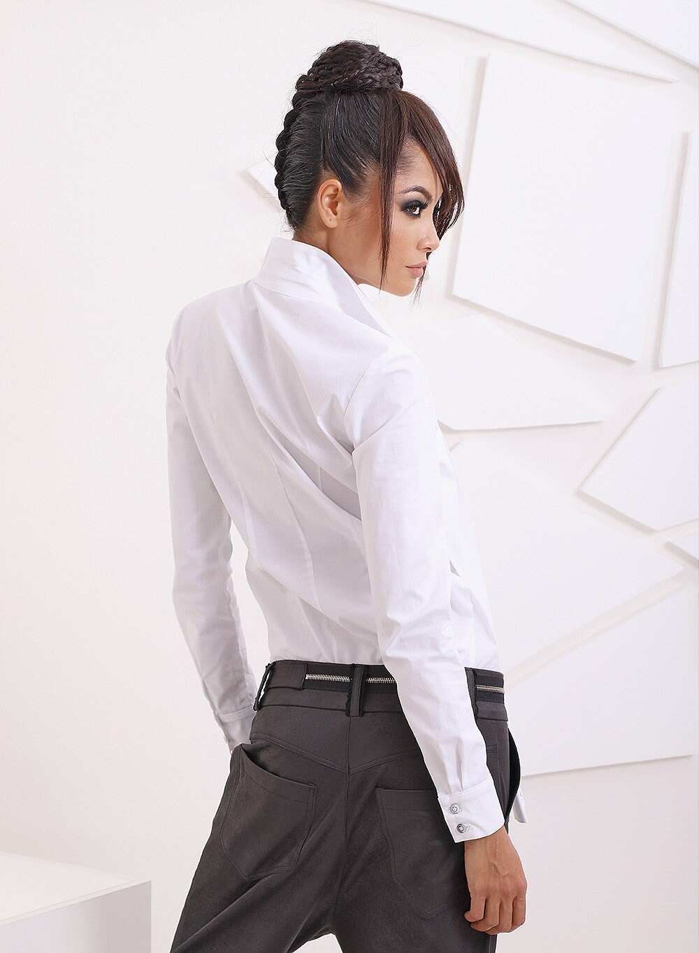トップス MELTTHELADY collared tops White Button Down Shirt, Collar Shirt, Plus Size Clothing - Etsy