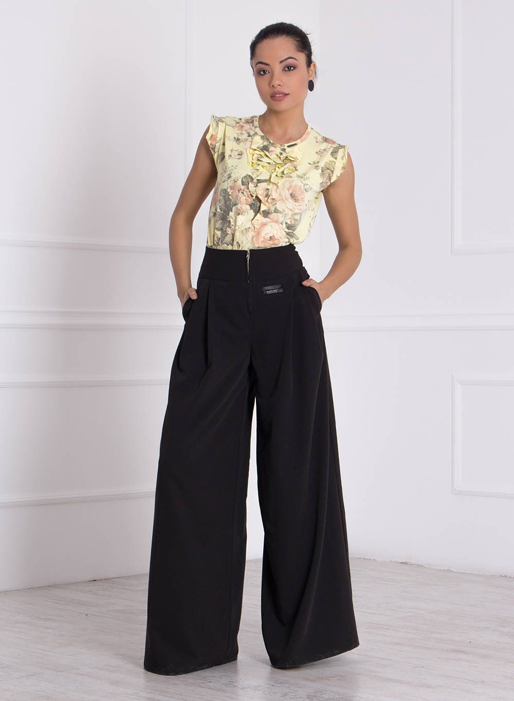 Wide Leg Pants/ Palazzo Pants/ High Waisted Pants/ Pants With - Etsy