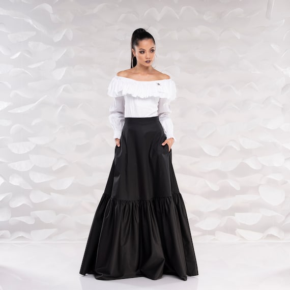 Black Maxi Skirt Plus Size Maxi Skirt Long Black Skirt Plus Size Clothing Floor Length Skirt High Waist Skirt Women Party Skirt Etsy UK