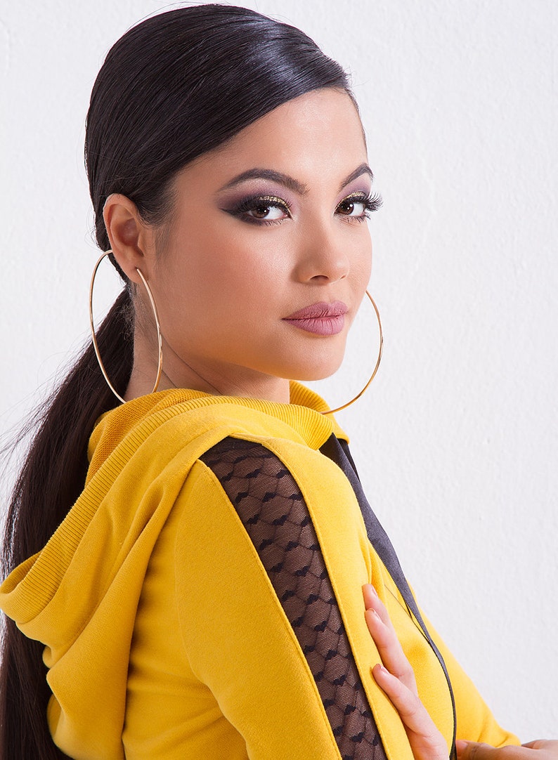 Yellow Hoodie Dress/ Sport Casualdress/ Long Sleeve Dress/plus Etsy