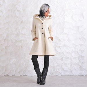 Big Hood Coat, Wool Winter Coat, Swing Coat, Plus Size Clothing, Wool Coat, Warm Coat, Hooded Winter Coat, Wool Swing Coat, Winter Clothing image 2