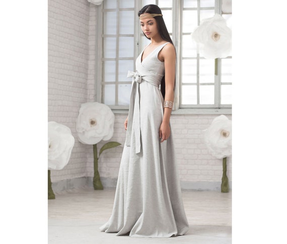 Linen Wedding Dress, Formal Dress, Bridesmaid Dress, Goddess Dress